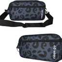40Winkz Travel CPAP Carrying Bag Fit For ResMed AirMini, Portable CPAP Equipment Bag and Supplies Storage Bag with Shoulder Strap, Organizer Carrying Case with Luggage Strap (Black Leopard)