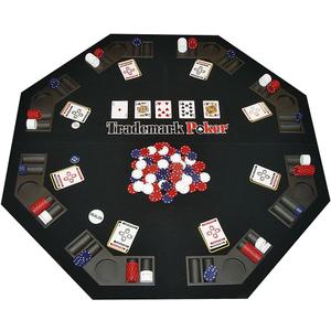 Poker Table Topper - Foldable Texas Hold 'Em Set with Carry Case, 300 Poker Chips, 2 Decks of Cards, and Dealer and Blind Buttons by Trademark Poker