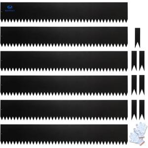 Metal Landscape Edging 6 Pack 40" L x 6" H,Galvanized Bendable Metal Garden Edging,Hammer- in Steel Landscape Edging with a Pair of Gloves and 7 Clips,Black (20 FT Total)