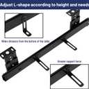 14" Keyboard Slide Heavy Duty Ball Bearing Slides Computer Tray Under Desk Rails Rack Cabinet Furniture Drawer Hardware Accessories with Adjustable Height Bracket & L Extension Support Bracket (Black)