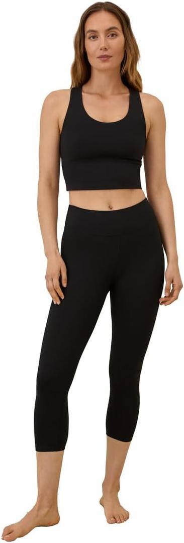 Pact Women's Everyday Cropped Legging Made with Organic Cotton (Black, L)