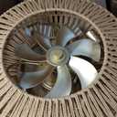 20" Boho Caged Fandelier with Lights Flush Mount Rattan Ceiling Fan with Lights and Remote Control, Enclosed 6 Speeds Low Profile Fan Light for Bedroom, Living Room, Kitchen