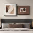 Framed Neutral Abstract Wall Art Set of 2 Bedroom, Minimalist Mid Century Modern Brown Canvas Artwork for Walls, Contemporary Print Earth Tone Wall Decor for Living Room Home Office, 24x24 & 24x18 In