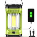 AlpsWolf Camping Lantern Rechargeable, 4000mAh LED Lantern for Power Outages Super Bright Portable Camping Light Emergency Lantern Camping Lamp Green, 1 Pack