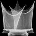 80 x 400 Halloween Decorations Creepy Cloth Indoor Outdoor, Scary Gauze Halloween Party Decorations, Spooky Home Decor Supplies for Table Tree Garden Doorway Haunted House Yard Skeleton (1PCS White)