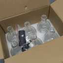 12 OZ Clear Glass Bottles with Cork, 6 Pack 375 ML Liquor Bottles with T-shaped Stopper Caps and PVC Shrink Capsules, Empty Heavy Base Vodka Bottles for Whiskey, Wine