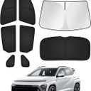 Canvcle Sunshades for Hyundai Kona 2024 2025 2026 Accessories Windshield Sun Shade Side Rear Window Shade Cover Sun Visor Shield Privacy Protection Keep Vehicle Cool Black 8PCS