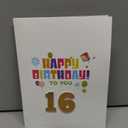 Gumry Sweet 16 Musical 3D Birthday Card, Blowable Musical Birthday PopUp Card with Colorful Light Candle Song, Happy 16th Birthday Gifts Decorations for 16 Years Old Girls Boys Son Daughter