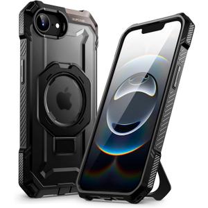 SUPCASE for iPhone 17e/16e Case with Stand (Unicorn Beetle Grip), [Compatible with MagSafe] [Military-Grade Drop Protection] Heavy Duty Rugged Magnetic Phone Case for iPhone 17e/16e 6.1", Black