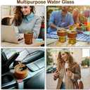 13oz Glass Tumbler with Lid and Straw Set of 4, Reusable Thickened Drinking Glasses for Iced Coffee, Tea, Leakproof & Insulated Cups, Amber