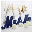 Wooden Mr & Mrs Sign, Rustic Mr. & Mrs. Letters Wedding Signs for Wedding Table, Miss Mr. Decoration for Photo Props/Party Table/Anniversary/Valentine's Day/Wedding & Engagement, Navy Blue