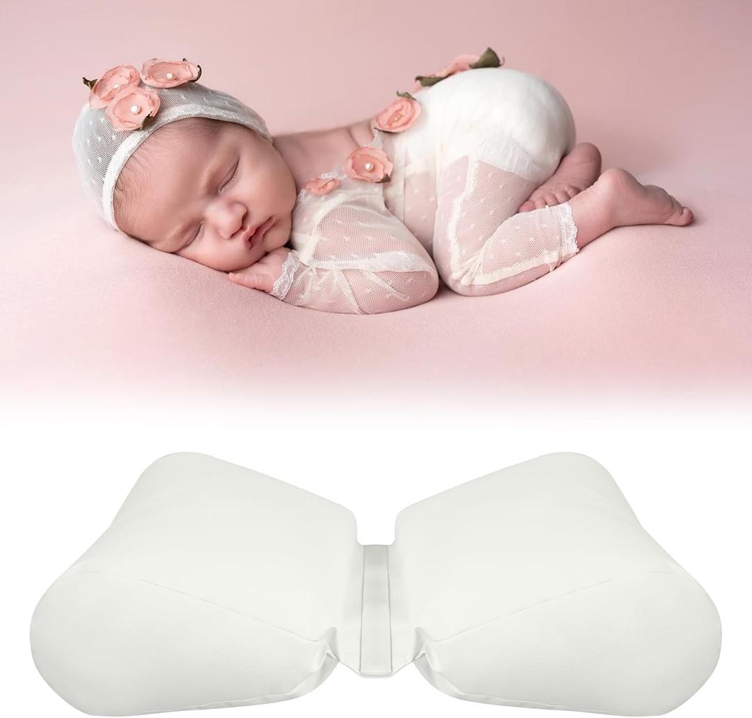2PC Newborn Photography Butterfly Posing Pillow Basket Filler & Positioner for Babies DIY Newborn Professional Photography Prop White