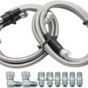 6AN 52" Stainless Steel Braided Transmission Cooler Hose Kit | Fit for GM Chevy Ford GMC Buick Cadillac Cars and Trucks, Replace 700R4/ TH350/ TH400/ NP - 700RTL