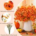 18 Bundles Artificial Flowers for Outdoors UV Resistant Fake Flowers Realistic Faux Flowers Artificial Plants Outdoor for Fall Indoor Garden Patio Window Box Kitchen Home Autumn Decor (Orange)