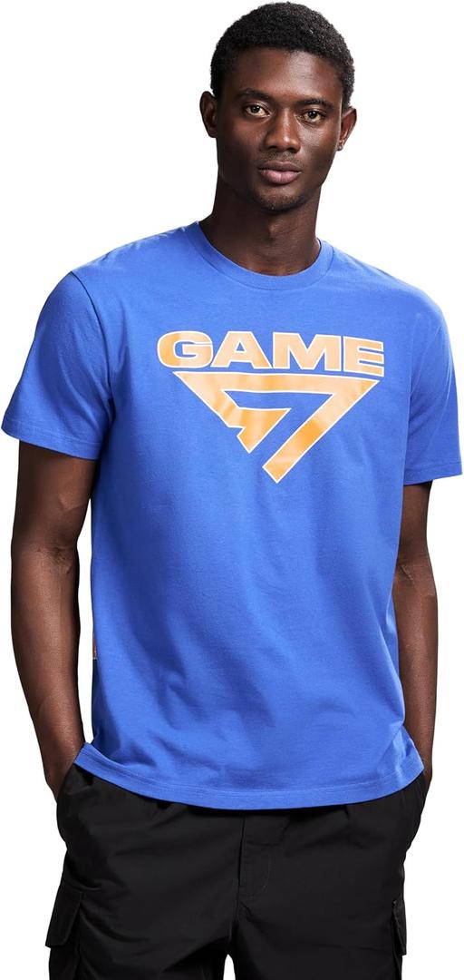 GAME 7 Men's Short Sleeve Lightweight Graphic Logo Crew Neck Cotton T-Shirt (M)