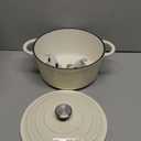 Enameled Cast Iron Dutch Oven - Umite Chef 5QT Pot with Lid & Cotton Potholders - Heavy-Duty Cookware for Bread Baking, Braising, Stews, Roasting(Cream White)