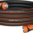 Giraffe Tools Garden Hose 25ft x 5/8", Water Hose Heavy Duty, Flexible, Lightweight Hybrid Hose with Swivel Handle, Male to Female Fittings, Burst 600 PSI (25' (feet), 5/8 Inch Black)