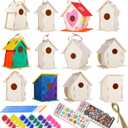 ILHSTY 6 Pack Large DIY Bird Houses Kits for Kids, Kids Crafts Wood Houses for Crafts Class Parties, DIY Crafts and Art Birdhouse Kits for Children to Build & Paint (6)