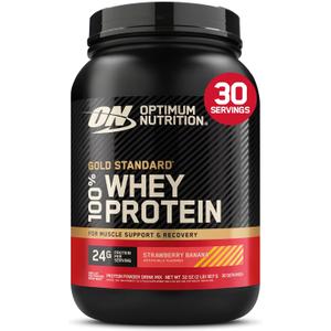 Optimum Nutrition Gold Standard 100% Whey Protein Powder, Strawberry Banana, 2 Pound (EXP 04/02/28)