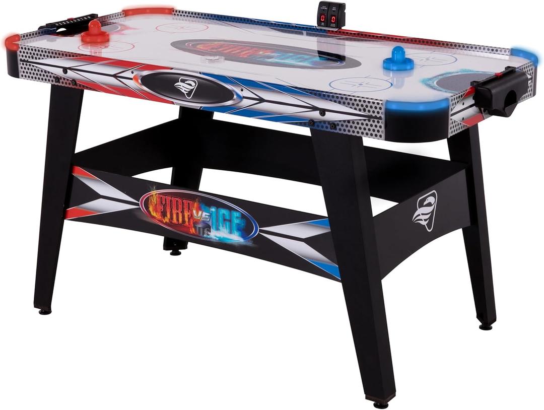 Triumph Sports Fire n Ice LED Light-Up 54" Air Hockey Table Includes 2 LED Hockey Pushers and LED Puck