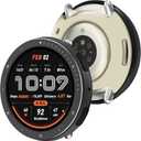 BEARDDO Metal Case for Amazfit Active 2 Smartwatch 44mm, 2 in 1 Stainless Steel Bezel & TPU Back Cover with Cleaning Cloth Accessories, Rugged Shockproof Protector for Active 2 Round Men Women Black