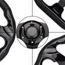 D Shape Style Golf Cart Steering Wheel Universal Design for Club Car Ds and Precedent EZGO RXV & TXT, Yamaha Golf Cart Steering Wheel (Black-56F)