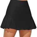 ATTRACO Athletic Golf Skorts Skirts for Women Workout Tennis Skirts Black Activewear Skorts for Running, S, Black