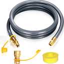 3/4" Natural Gas Hose for Generator, 15FT 3/4" ID Natural Gas Hose with Quick Connect for NG/LP Propane Appliances, Grill,Patio Heaters,Generators, Indoors & Outdoors CSA Certified