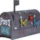 Heavy Duty Mailboxes for Outside, Mail Boxes Post Mount,Decorative Mailboxes Outside Courtyard Garden