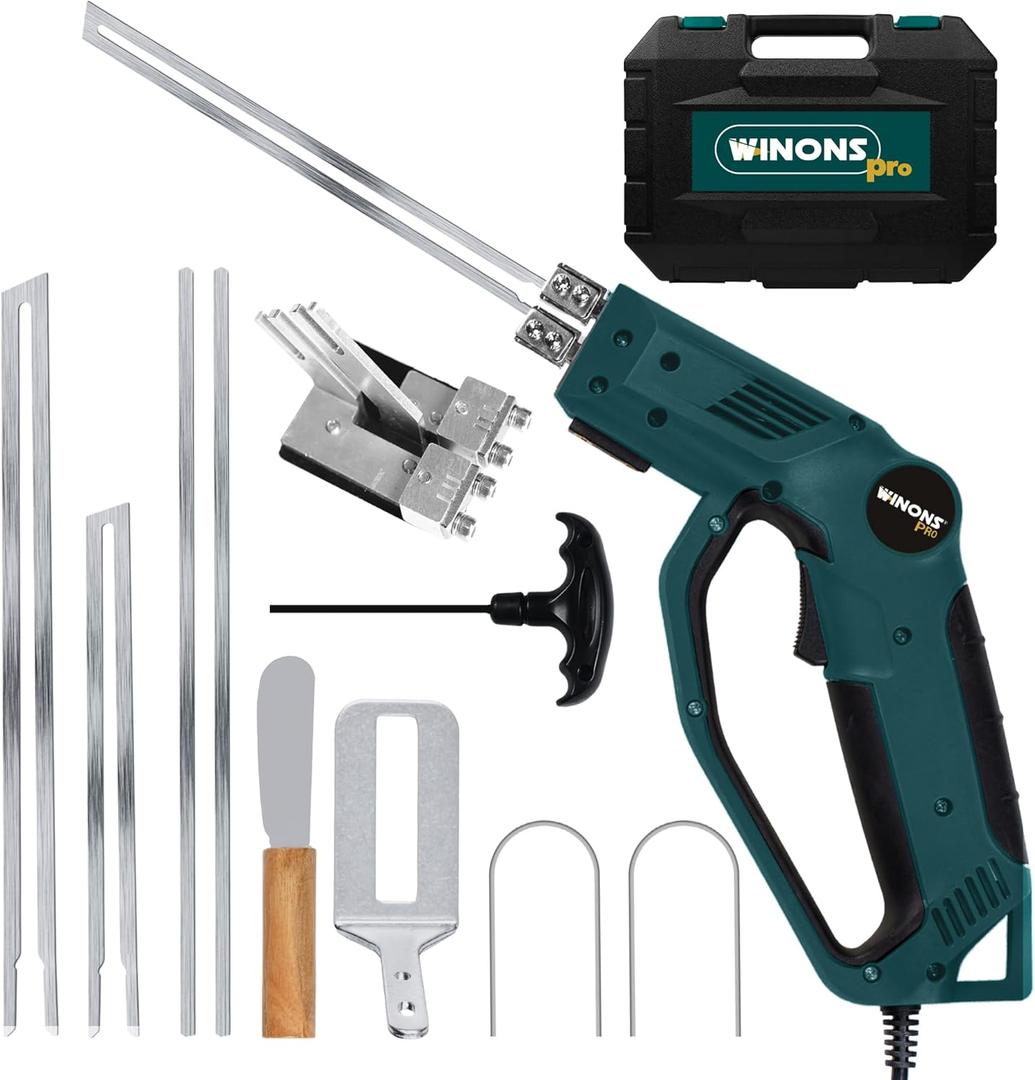 WINONS 300W Hot Knife Foam Cutter Tool with Groover, Air Cooled Styrofoam Cutter WFC0012 with Numbered Temperature Controller 710C Max Temp, Hot Wire Cutting Tool for all Kinds of Projects(Kit of 11)