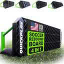 QuickPlay Replay Station 4-in-1 Soccer Rebounder Board - Portable Rebound Board for Backyard - Dual Surface, Dual Angle Soccer Passing Board for Passing & Reaction Skills - Soccer Training Equipment