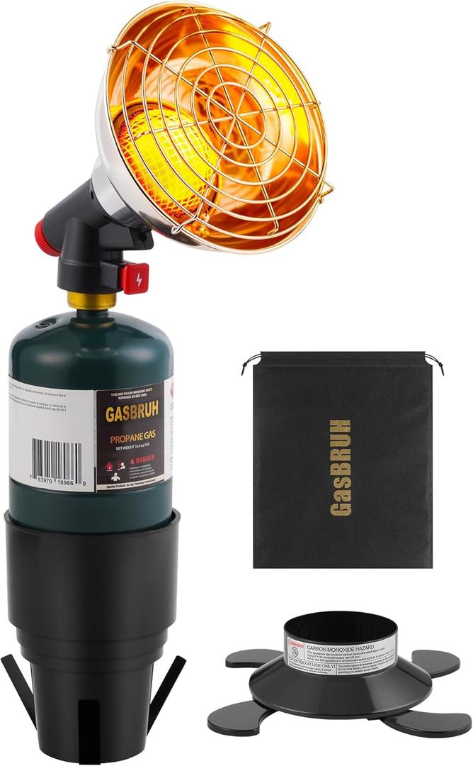 Golf Cart Heater with Cup Holder & igniton for Most Golf Cart Yamaha and Club Car, 2-IN-1 Portable Propane Camping Heater with Cylinder Base for Camping,Hunting,Fishing (Tank Not Included)