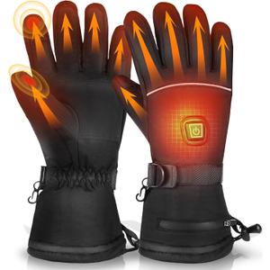Heated Gloves 8H Working Hours Rechargeable Lithium Battery 3 Temperature Settings Electric Heat Resistant Gloves for Men Women for Sports Outdoor Climbing Hiking Skiing Winter Handwarmer (Large)