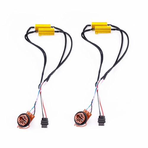 gopupu 2Pcs 3157 4157 T25 Load Resistor Fix Hyper Flash, 50W 6 Ohm Load Resistors for 3157 Switchback Led Turn Signal Light, Led Resistor Turn Signal Kit