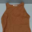 REORIA Women's Summer Sexy One Shoulder Cutout Front Sleeveless One Piece Tank Tops Backless Thong Bodysuits Leotards for Going Out Brown Small