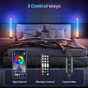 RGB Light Bars 360 Full-Screen Lighting, 2x16.5 Inch Smart RGB IC LED Light Bars for Room, Music Sync TV Lights Bar with Remote, App Control, USB Powered for PC Monitor Backlight Bedroom Gaming Desk