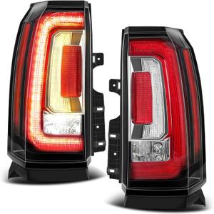 LED Tail Lights Assembly Fits 2015 2016 2017 2018 2019 2020 GMC Yukon/Yukon XL Rear Taillight Brake Signal Lamp With Bulb Driver and Passenger, Replace# GM2800268 GM2801268