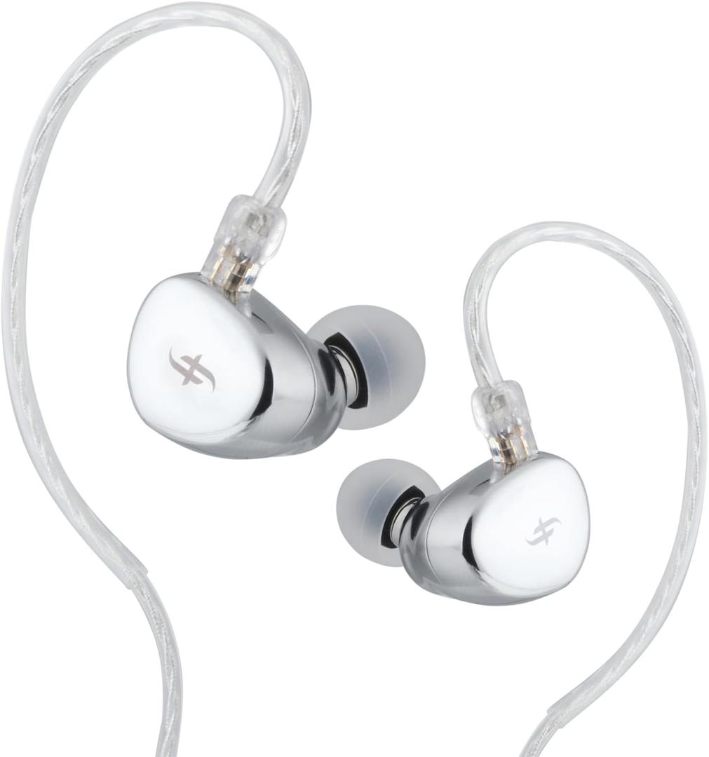 Linsoul SIMGOT EA500 10mm Dynamic Driver in Ear Monitor, Dual Cavity IEM with Replaceable Tuning Nozzle, Detachable 2 Pin OFC Silver Plated Cable for Audiophile