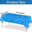 Kesfey 8 Packs Ocean Wave Tablecloth 54 x 108 Inch Water Print Plastic Table Cloths Waterproof Ocean Party Table Covers with Sea Background for Beach Birthday Party Decoration Wallpaper Supplies