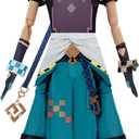 Adult Green Suit Cosplay Costume Uniform Set Full Set Halloween Party (Small, Multicolored)