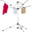 Drying Natural Clothes Airer Outdoor Portable 4-arm Aluminum Drying Rack w/Ground Stake, Carry Bag, 28-Lines with 65 ft. Umbrella Clothesline
