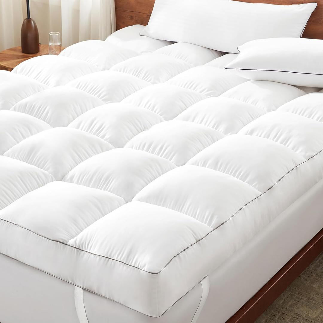 Decroom 5 Inch Memory Foam Mattress Topper Queen for Back Pain Relief, Filled with Breathable Memory Foam Pillow Topper Soft Fluffy Supportive Bed Mattress Pad, 80x60x5 Inch (White)
