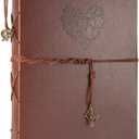 ThxMadam Leather Scrapbook Album 60 Pages Vintage Love Photo Album,11 * 8.1 Inch Scrapbook for Couples-DIY Memory Book,Birthday/Wedding Guest Book Gift for Anniversary Mother's Day (Large)