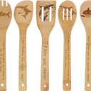 5PCS Shark Wooden Cooking Spoons Set Bamboo Cooking Spoons