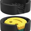 Sponge Holder Silicone for Kitchen Sink Caddy Compatible with Scrub Daddy Holder Quick Drying Kitchen Accessories for Dish Brush Dish Wand Scrub Mommy (Black, 2PCS)