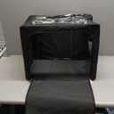 FHSQX 2 Pack Clothes Storage Bins Foldable Metal Frame Storage Box Linen Fabric Organizer Set with Carrying Handles and Clear Window (Black, 15.7x 11.8x 7.8Inch)