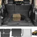 Cargo Mats & Trunk Net for 2018-2024 Jeep Wrangler JL Unlimited 4X4 Trunk Mat Backrest Liner with Cargo Net All Weather Rear Back Seat Mat Cargo Net for Wrangler JL 4 Door Accessories Only