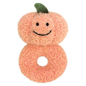 Baby Pumpkin Soft Rattle Toy, Plush Pumpkin Infant Shaker Rattle Easy-Grasp Stuffed Animal Toy, Gifts for Newborns Babies Toddlers Boys Girls, Orange, 6 Inches