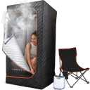 Sharper Image® Steam Sauna Portable Spa – Home Sauna Tent with Steam Generator & Folding Chair| Relaxation, Circulation & Recovery| Lightweight Portable Indoor Sauna Box for Home| Wellness Gift