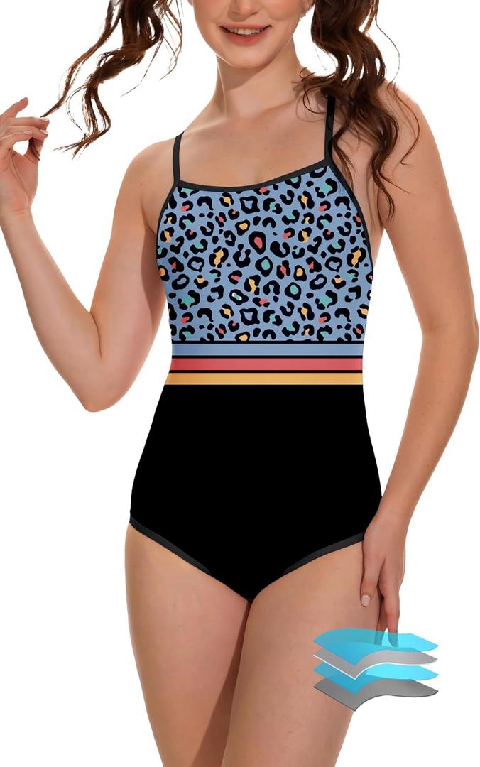 Beautikini Period Swimwear - One Piece Bathing Suit Menstrual Leakproof Swimsuit for Teen Girls and Women (S)